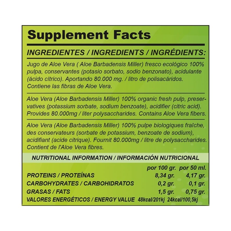 ALOE VERA JUGO ECOLÓGICO - 1 LITRO