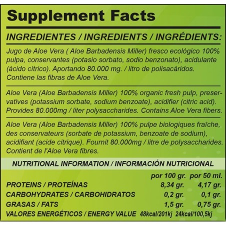 ALOE VERA JUGO ECOLÓGICO - 1 LITRO