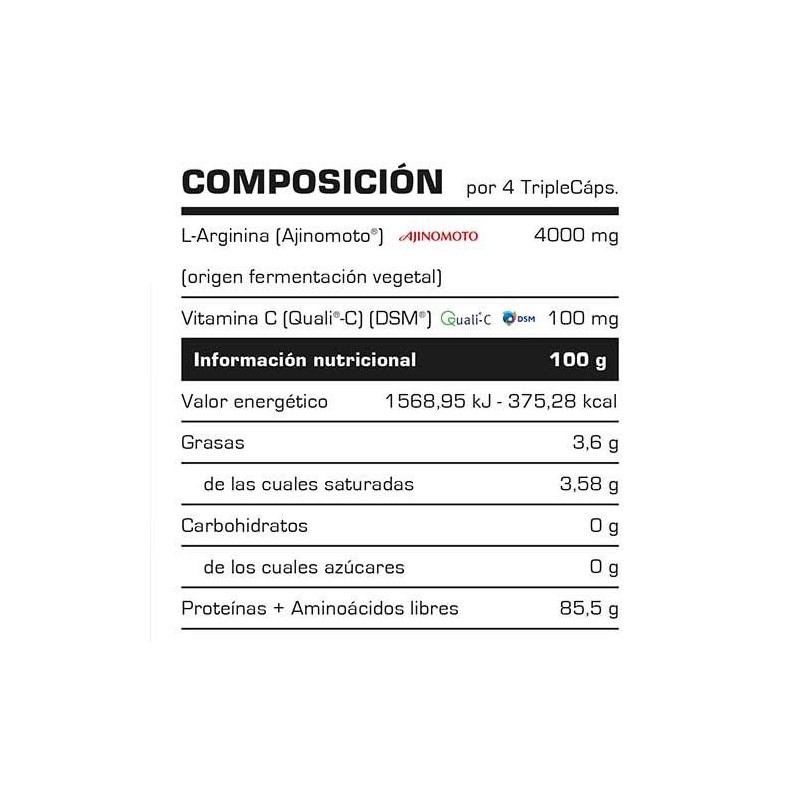 L-ARGININE 2000 - 180 TRIPLE CAPS.
