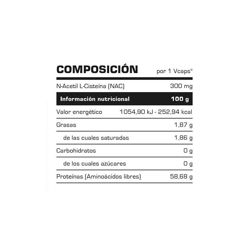 NAC N-ACETIL CISTEINA - 60 VCAPS