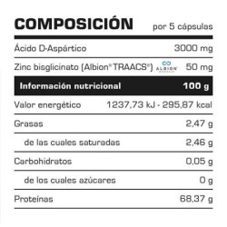 DAA (ACIDO D-ASPARTICO + ZINC) - 90 CÁPS. 2