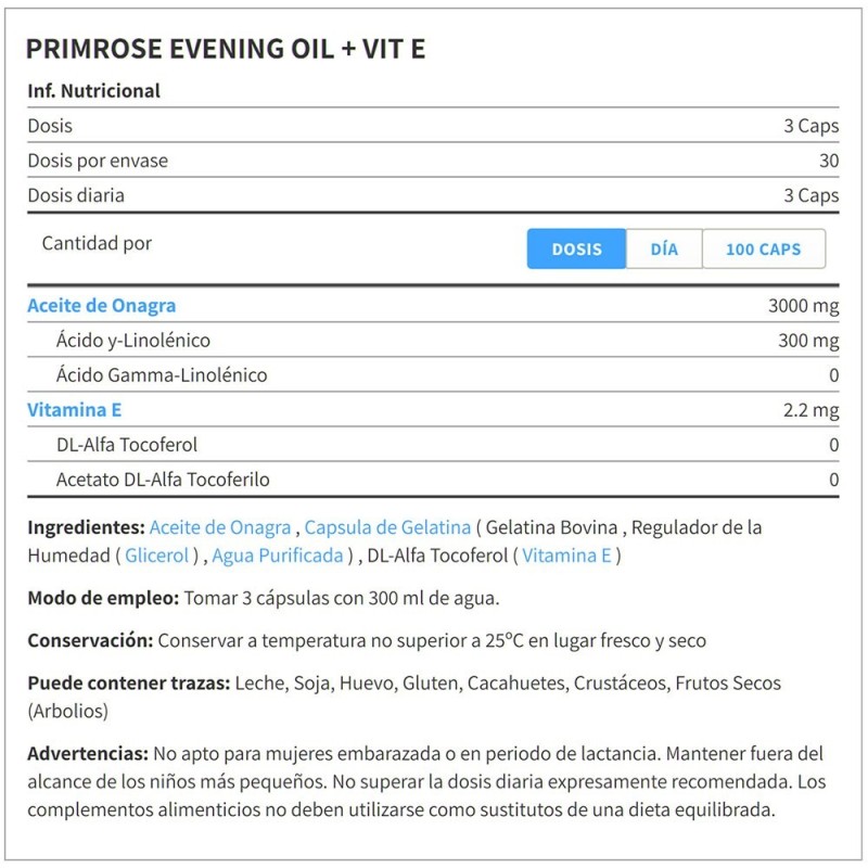 PRIMROSE EVENING OIL 90 PERLAS