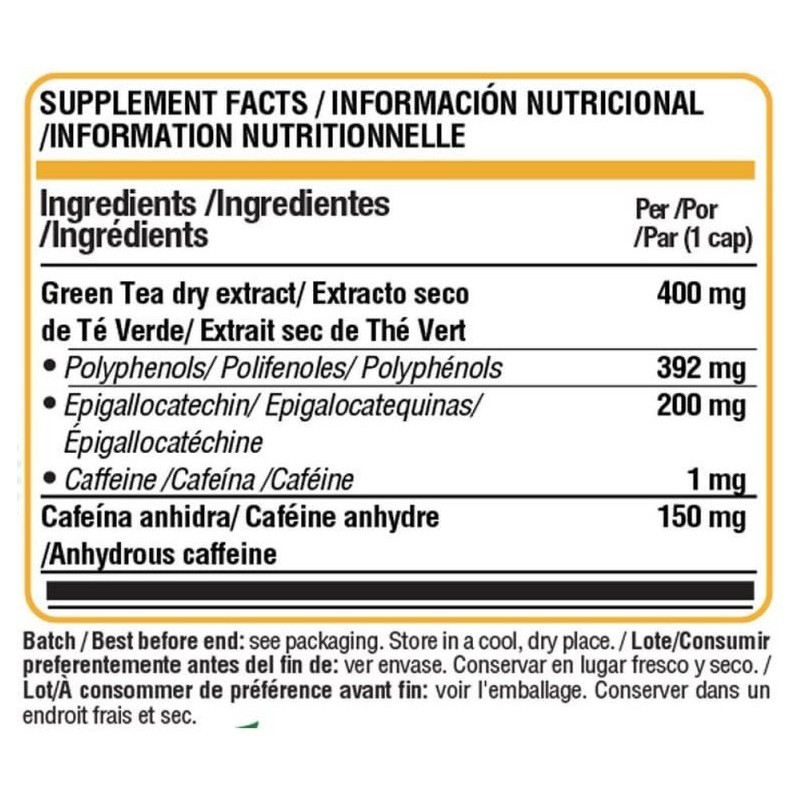 GREEN TEA EXTRACT + CAFFEINE 90 CAPS