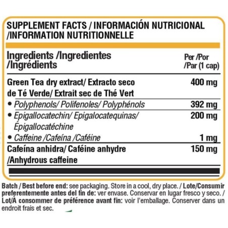 GREEN TEA EXTRACT + CAFFEINE 90 CAPS
